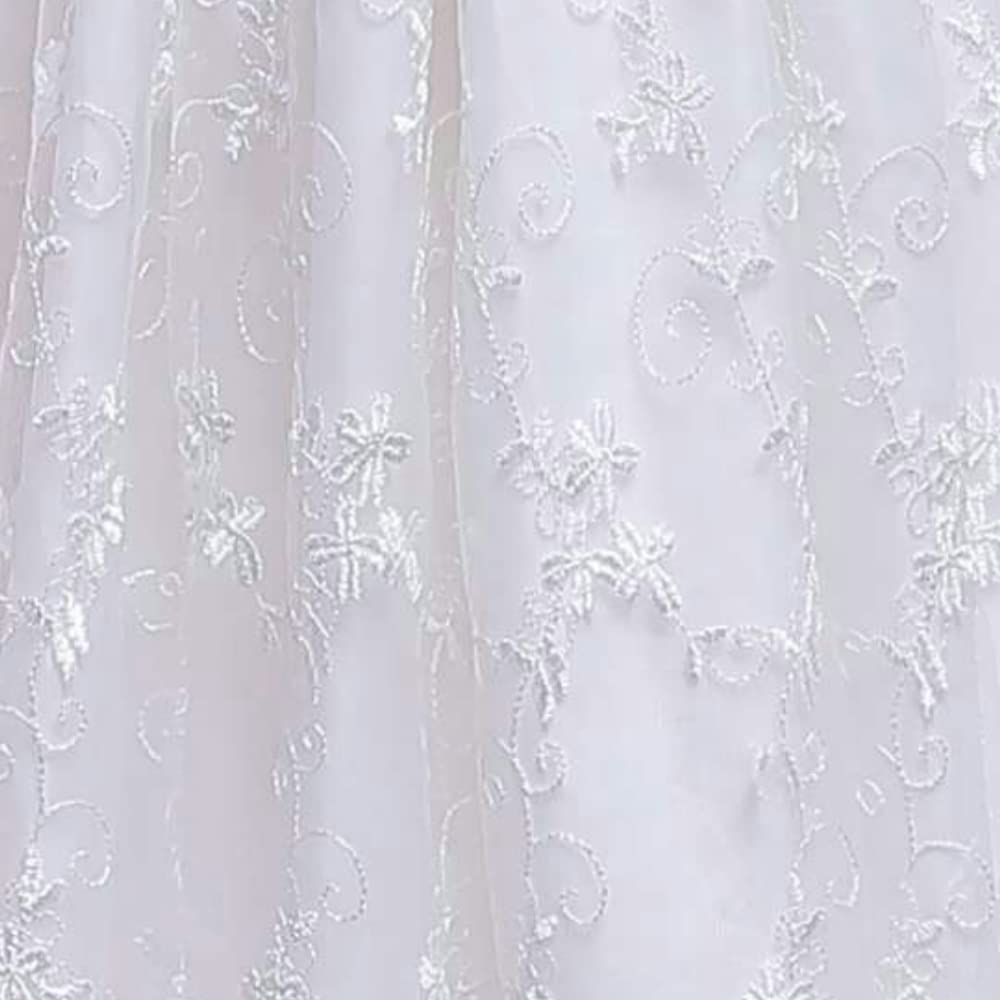 Zahur Langes Taufkleid für Mädchen, besondere Anlässe, festliches Taufkleid mit Hut und Stirnband