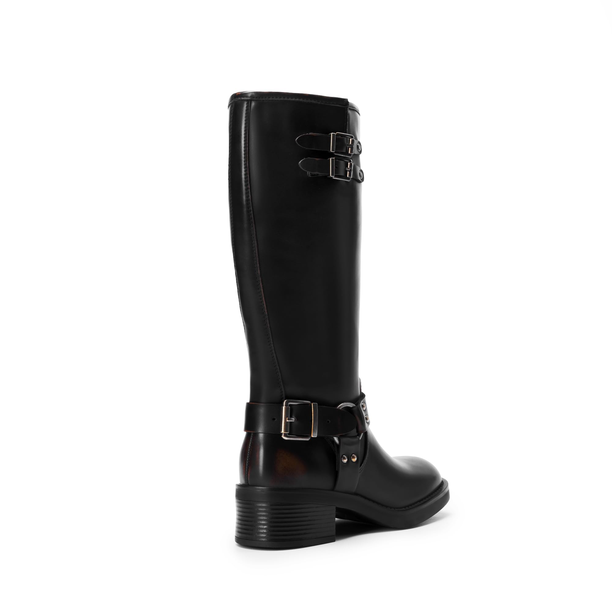 DREAM PAIRS Botas altas hasta la rodilla para mujer, cómodas botas de equitación de ante con tacón grueso y puntera puntiaguda, cremallera lateral, SDKB2412W