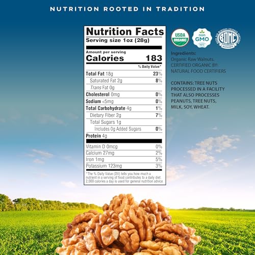 image for Nut Cravings CROP BY POP - Organic Raw Walnuts Halves & Pieces, (16 Oz