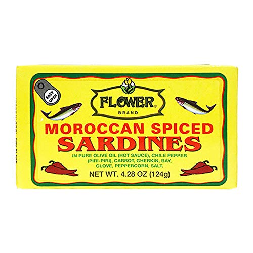 Flower Brand Morocco Spiced Sardines Olive Oil And Tomato Sauce Wild Sardines Canned 4.38 Oz（Pack Of 10） #TOP1
