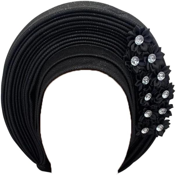 Dvbfufv African Nigeria Turban Cap Women Flowers Auto Headwrap for Wedding Party