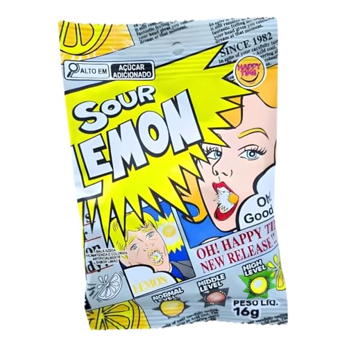 Bala Mais Azeda do Mundo Sour Lemon 16g | Importada do Japão | Azedo Extremo de Limão para Desafios Épicos