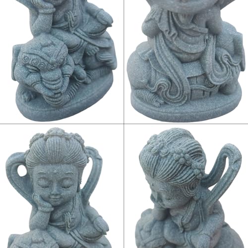 Estatua de Buda de piedra para acuario y decoración zen miniatura 5