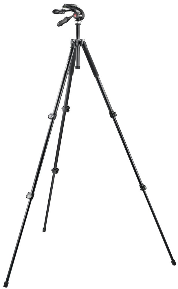 Manfrotto MK293A3-D3Q2 293 Aluminum Tripod (3S) with 3-Way Head and Foldable Handles (Black)