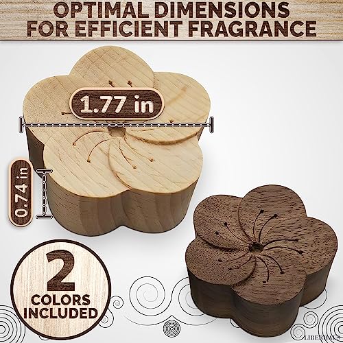 2 Pcs Car Diffusers for Essential Oils – Wooden Car Essential Oil Diffuser Vent Clip with Magnetic Clip, Easy to Use for Refreshing Your Space – Vintage Design for Aromatherapy at Home & in Car