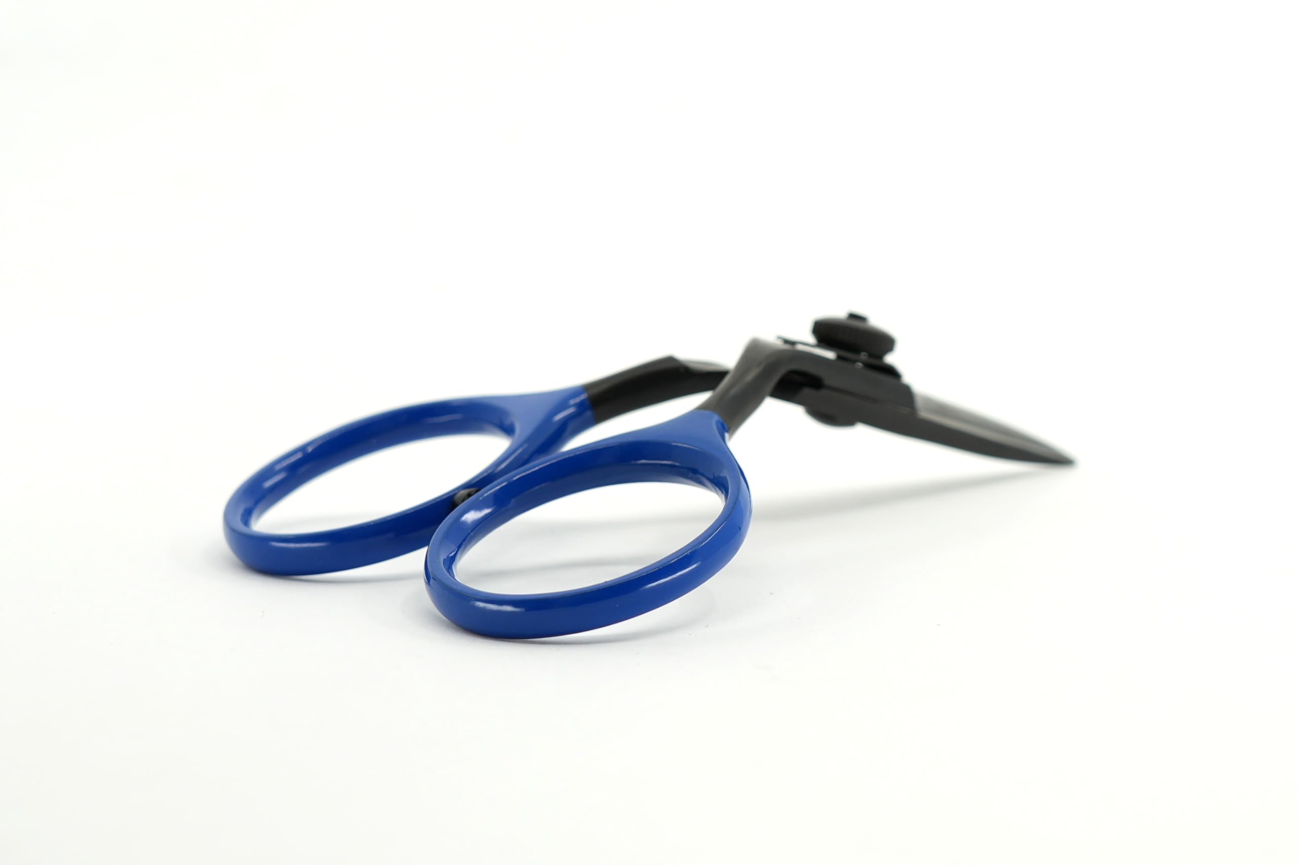 Kingfisher Fly Fishing Blue Fly Tying Offset Razor Scissor, 4In