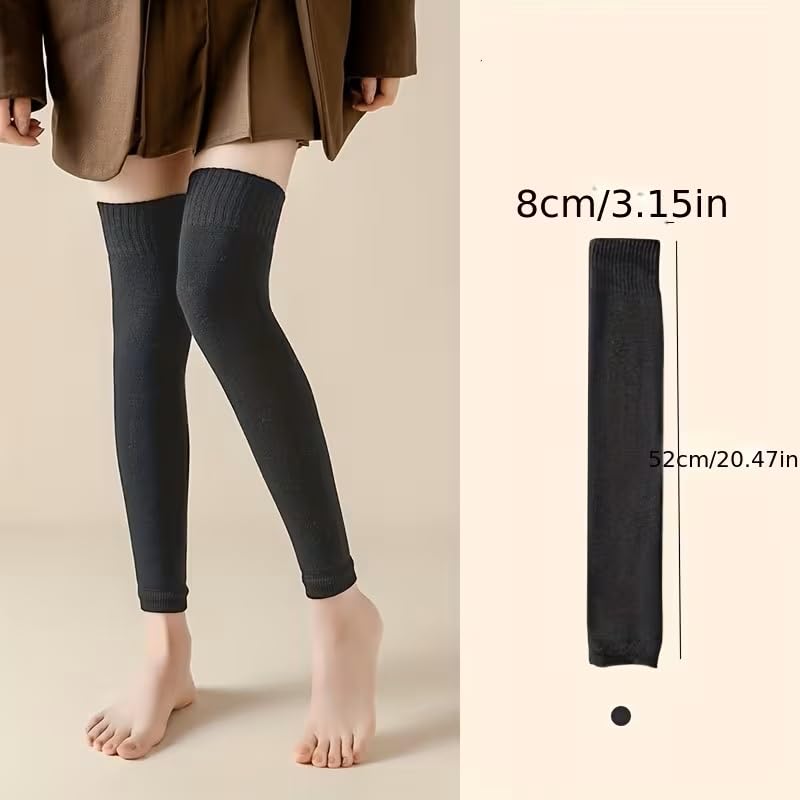 Women Woolen Knee Warmer for Winter | Soft, Comfortable Knee Protector Cap | Free Size Knee Sleeve for Cold Weather Relief and Joint Protection (Dark Grey) 1