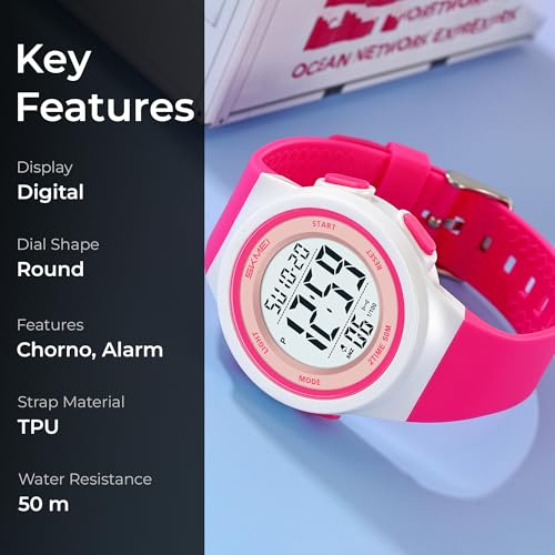 Image of SKMEI Digital Kids Watch for Boys & Girls - Waterproof Sports Wristwatch with LED Backlight, Alarm, Stopwatch & Dual Time Zone - Durable Kids Outdoor Watch - 2286