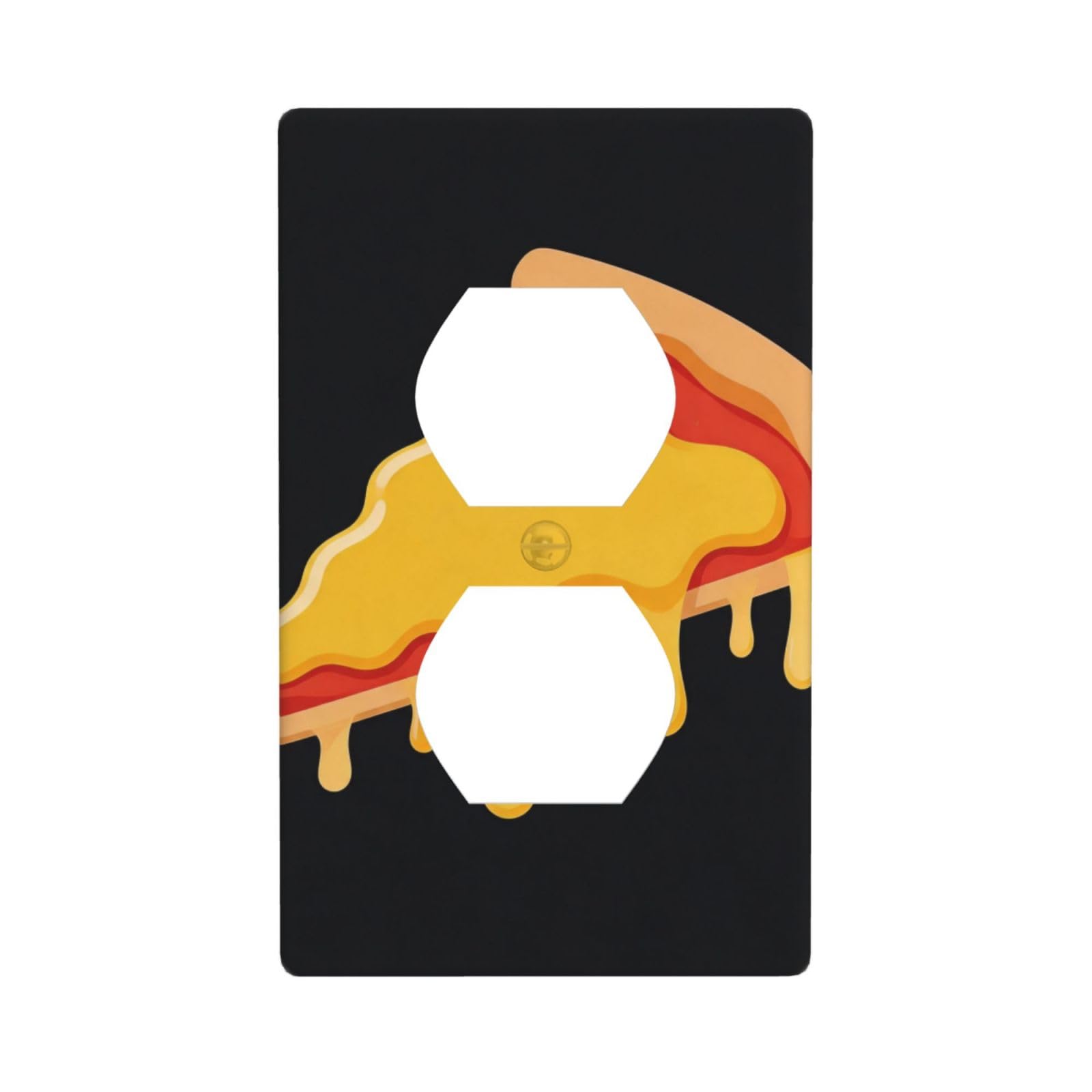 Flat Pizza Slice Decorative Switch Plate Cover-Unbreakable Polycarbonate Wall Plate for Home Office, 1 Gang with Screws