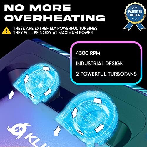 Image of KLIM Everest Laptop Cooling Pad | New | Powerful Turbo-Fan 4300 RPM Laptop Cooler | Sealed Foam for Maximum Performance | Avoid Overheating and Protect Your Gaming Laptop | 14-17.3 in