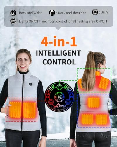 DOACE Heated Vest for Women and Men, Smart Electric Heating Vest Rechargeable, Battery Not Included2