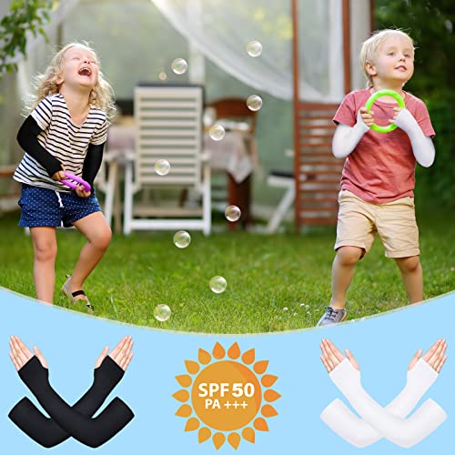 Zhanmai 8 Pairs Kid Arm Sleeve Youth Breathable Elastic Compression Arm Sleeves for Basketball Football Volleyball Boy Girl3