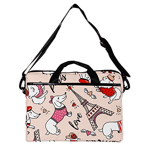 Funda bandolera de portátil 14"-15.4" con carlino ideal para la universidad y la oficina 2