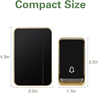 Vista 2 de 【No requiere batería】 Timbre inalámbrico impermeable, kit de timbre de puerta AURTEC con 2 transmisores autoalimentados y 1 enchufe de presión, 51