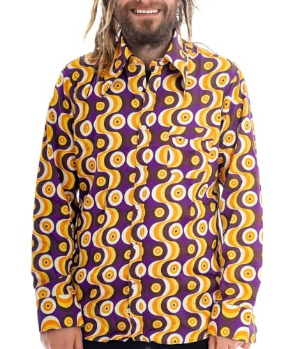Amazon.com: Men's 60s 70s Outfits Disco Hippie Floral Shirts