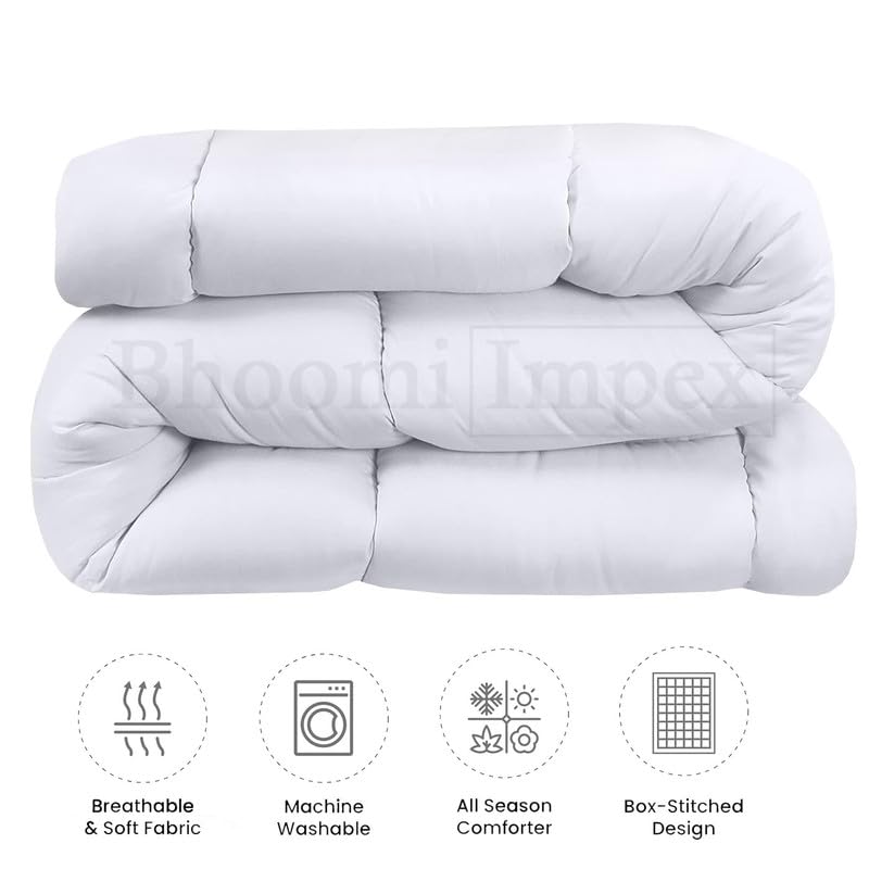 Image of Summer Dohar Blanket for King Bed | 100 GSM Lightweight AC Blanket | Ultra Soft Microfiber Summer Quilt /Thin Comforter | Breathable & Cozy Bedding | White