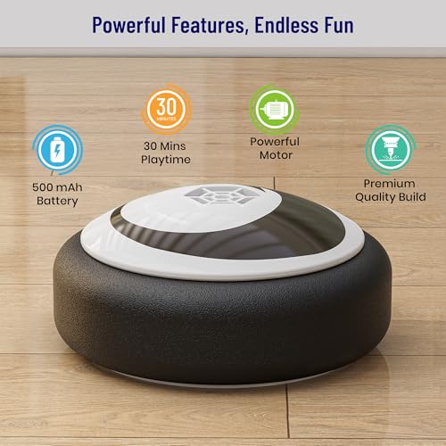 Image of Mirana Baby Air Ball | Football Toy for Kids | USB Rechargeable Type-C Battery Powered Hoverball Puck | Indoor Floating Hover Soccer Ball | Best Gift for Boys and Girls 2-10 Year (White)