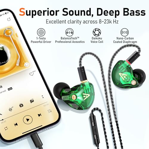 Image of Audiovance Vibes 202ML HiFi Wired Earbuds for iPhone 14 /13 /12 /11 /X, Pro Max