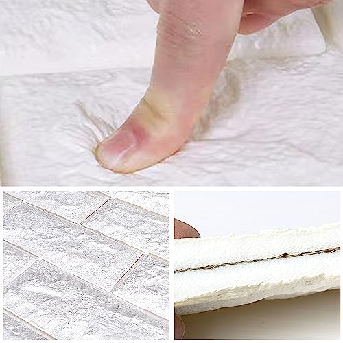 SWYSGS 38 x 35cm Schäl und Stick 3D Wandplatte Selbstklebende Schaum Tapete Wandaufkleber für Home Decor, weiß