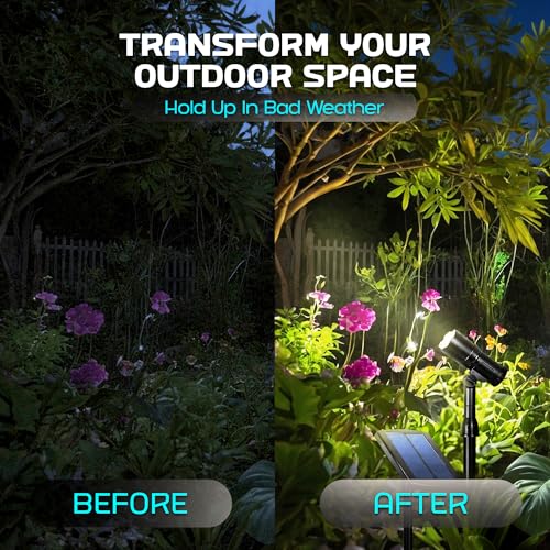 Smart Yard Outdoor Solar Spotlight, 2 Pack with 15
