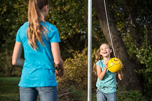 STERLING Sports Full Size Tetherball with Rope Set Neon Collection for Kids Outdoor Backyard Replacement Ball, Yellow