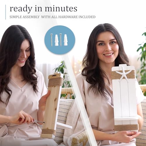 TideAndTales Starfish Wall Candle Sconces for Coastal Room Decor (Set of 2) Rustic Beach Themed Room Decor Wall-Mount Candle Wall Holder with Seashell, Nautical Style Beach Bathroom Decorations - Image 4