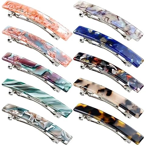 Cinaci 10 Pack Vintage Tortoise Shell Hair Clips Cover