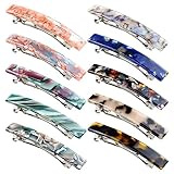 Cinaci 10 Pack 7.5cm/3' Vintage Tortoise Shell Acetate French Hair Barrettes Automatic Spring Clips Hair Pins Accessories for Women Girls Thin Thick Hair