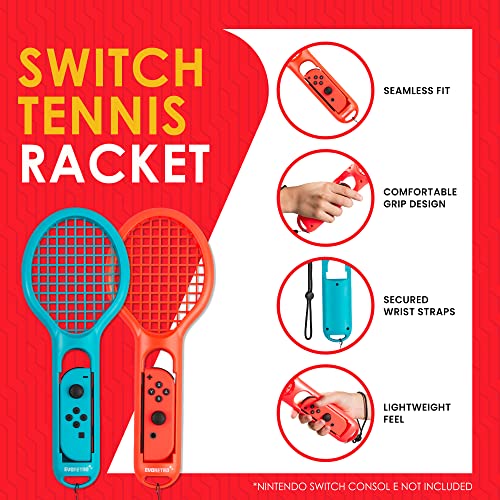 Switch Accessories Bundle Prestige Edition For Nintendo Switch – Travel Storage Case With Screen Protectors, Tpu Cases, Steering Wheels, Joy-Con Handle, Rackets – Portable Gaming Set By Evoretro #TOP5