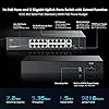 Switch PoE a 16 porte, porte PoE+ da 10/100Mbps, 2 Uplink Gigabit Ethernet, IEEE802.3af/at, max 200W, VLAN e PoE Extend 250m, switch Ethernet non gestito senza ventola con montaggio a rack