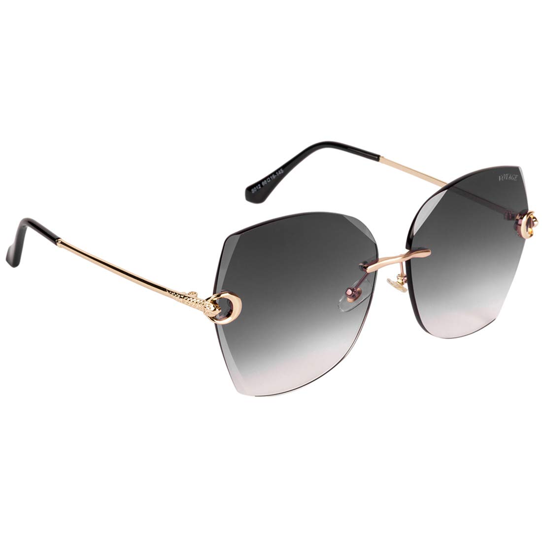 voyage UV Protected Square Women Sunglasses - (S012MG2879Z | Black Lens | Clear Frame)-picture-31