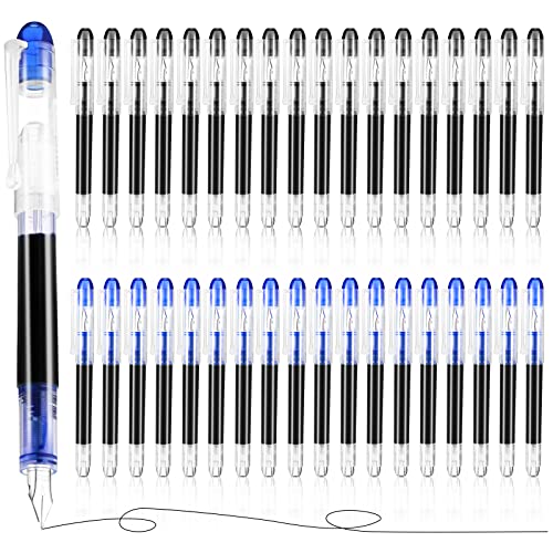 36 Pcs Disposable Fountain Pens Quick Drying Ink Calligraphy Pen Smooth Writing Pens For Journaling Office Supplies Sketching Doodling Beginner Artist Gifts (Black, Blue) #TOP13
