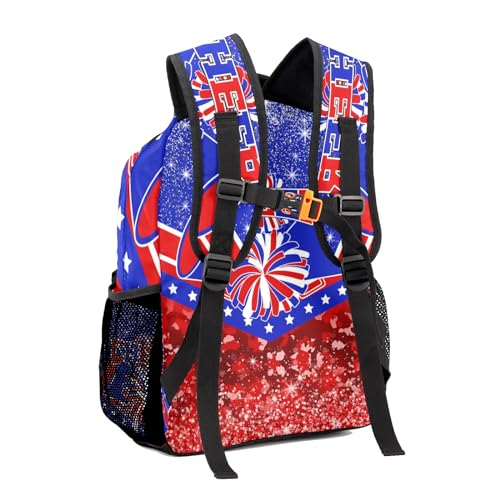 Cheer Red Blue Cheerleader School Backpack Waterproof Shoulder Bag for Sport Training Competition Gift2
