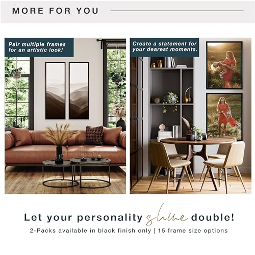 Image of MCS Gallery Foundation Poster Frame, Picture Frame For Wall Art, Black, 13 x 19 Inch, 2-pack