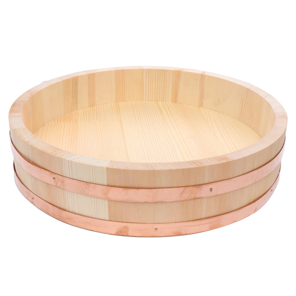 ibasenice Cuenco de Madera Diseño Tradicional Japonés para Preparar Sushi y Mezclar Arroz Función de Enfriamiento Color Aleatorio Adecuado para Cocina o Restaurante
