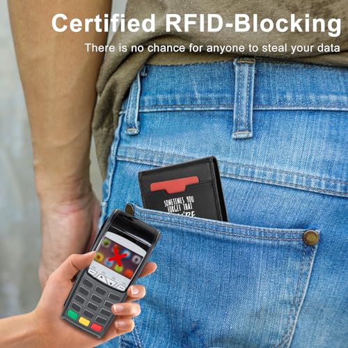 Lightbird Slim Wallet for Men with Money Clip,RFID Blocking Bifold Credit Card Holder for Men Father's Day Christmas Gifts3