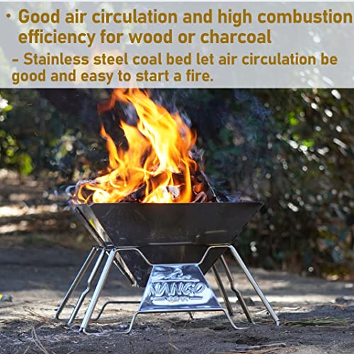 Nangogear Flatpack Camping Grill Portable Wood Burning Stove Grill Stainless Steel 111107(Mt-2) #TOP3