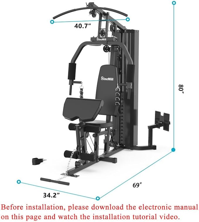 SincMill Home Gym Multifunctional Full Body Workout Equipment for Home Exercise Fitness - Image 5