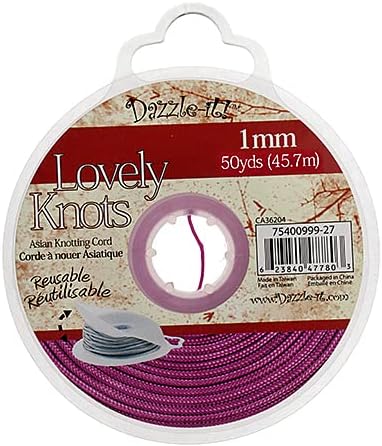 Dazzle-It! Lovely Knots - Asian Knotting Cord 1mm Thick - Strawberry Pink (50 Yard Bobbin)