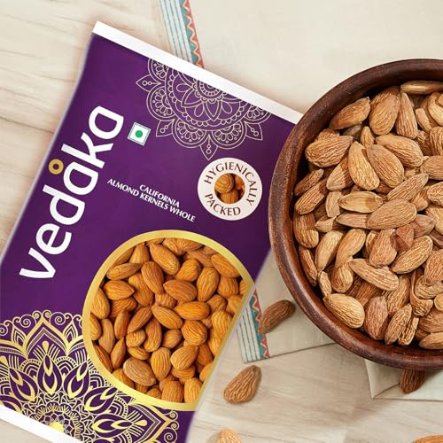 Image of Amazon Brand - Vedaka Almonds | 1 Kg | California Almonds | 100% Natural Badam Giri | Rich In Protein & Dietary Fiber | Crunchy Texture & Delicious Nutty Flavour | No Added Preservatives