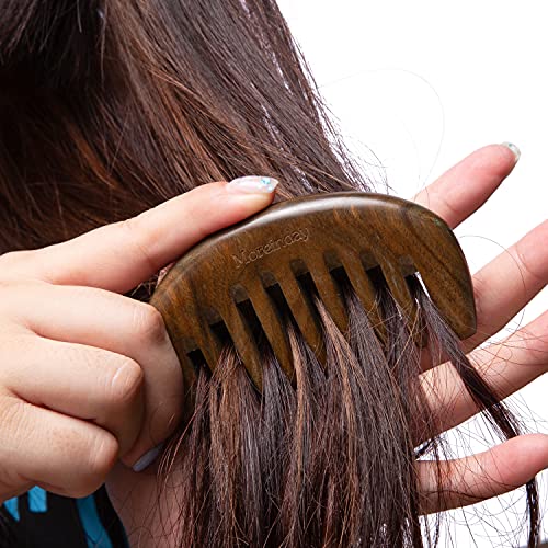 Moreinday Comb Wide Tooth Comb For Curly Hair Pocket Comb Hand Made Wooden Comb Natural Wood Comb For Women Men #TOP4