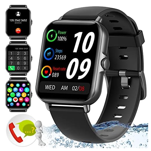 Smart Watch for Men Women, Fitness Watch with Blood Pressure Heart Rate Sleep Monitor 1.7" Bluetooth Phone Watch(Make/Answer Call), Fintess Activity Step Tracker Health Watch for Android iOS Phones