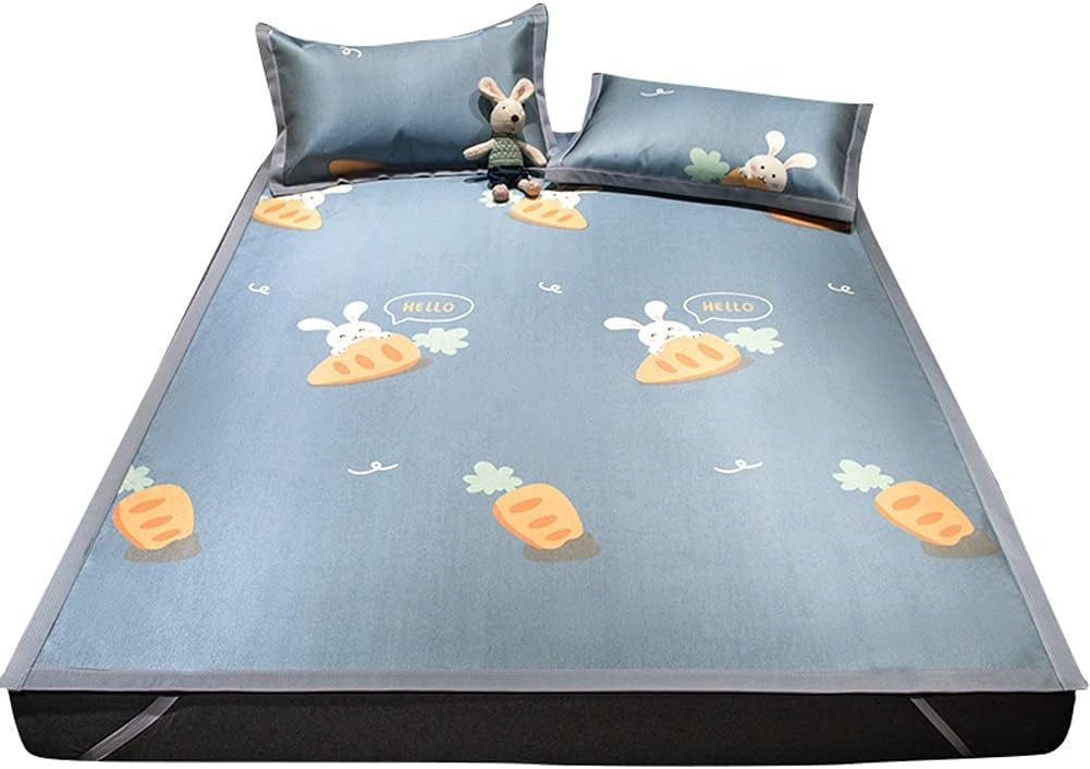 Summer Ice Silk Mat Three-Piece Foldable Summer Mat Children Air-Conditioning Mat Dormitory Soft Mat (Size : 1.5m Bed) (1.5m Bed)