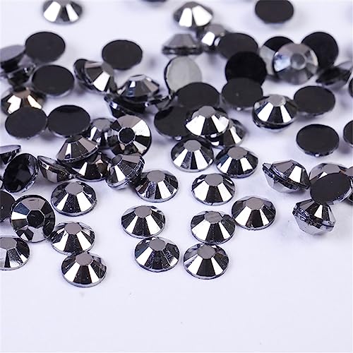 Image of 1500 Pieces SS16 4mm Flatback Rhinestones Clear Glass Round Gems Crystals for Nail Art DIY Crafts Clothes Shoes Bags (Mineral Gray)