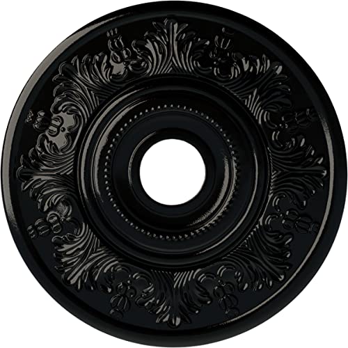 Ekena Millwork Cm20Vibps Vienna Ceiling Medallion, 20"Od X 3 1/2"Id X 1 1/2"P, Hand-Painted Black Pearl #TOP25