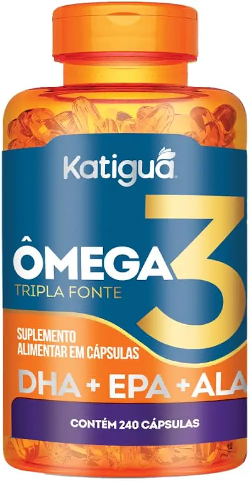 Katiguá, Ômega 3 Tripla Fonte, DHA + EPA + ALA, 1000mg, 240 Cápsulas Soft Gel • 60 doses