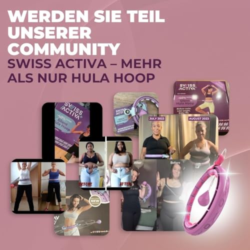 Foto von Swiss Activa+ S4.S Silent Hula Hoop Reifen Erwachsene mit Zähler 60-112cm - Extra leiser - Fällt Nicht runter für Frauen zum abnehmen - Smarter Fitness mit Gewicht