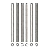 Rebower Fully Threaded Rod (with 6 Pcs Hex Nuts),Stainless Steel Fully Threads Studs[for Assembly Fastening Hangers U-Bolts] - M12 x 200mm,1.75mm Pitch/Silver/ 6 Pcs