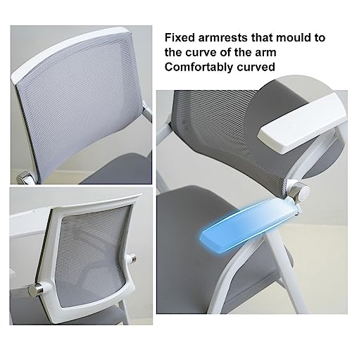 Mesh Guest Chair Stackable Conference Room Chairs Office Chair with Writting Board-Rotatable Design,
