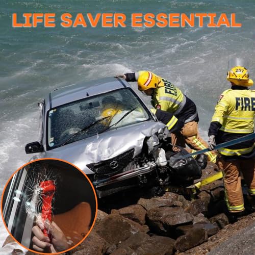 SINSEN Car Safety Hammer Set of 3 Emergency Escape Tool Auto Car Window Glass Hammer Breaker and Seat Belt Cutter Escape 2-in-1 for Family Rescue & Auto Emergency Escape Tools (3 PCS) - Image 6